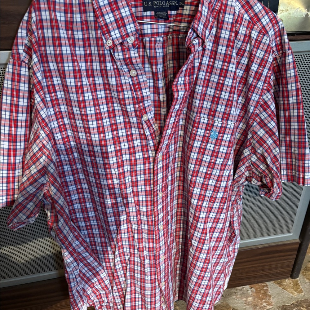 U.S. Polo Assn. Red Plaid Men's Shirt